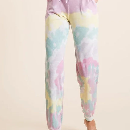BiBi Tie Dye French Terry Casual Pants - Image 5