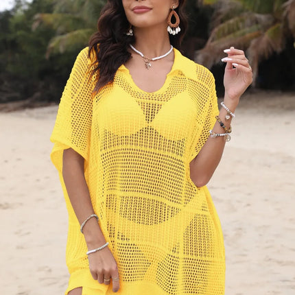 Hollow Out Collared Neck Cover-Up - Image 19