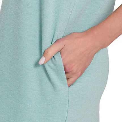 Zenana French Terry Sleeveless Round Neck Midi Dress - Image 3