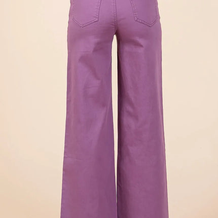 Mittoshop Twill High Waisted Button Fly Wide Leg Pants - Image 3