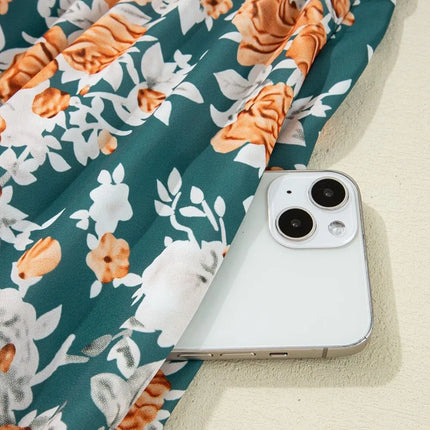 Floral Print Trimmed V Neck Tie Waist Sleeveless Dress - Image 13