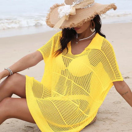 Hollow Out Collared Neck Cover-Up - Image 17