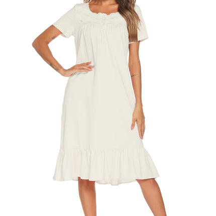 Lace Detail Square Neck Lounge Dress - Image 9