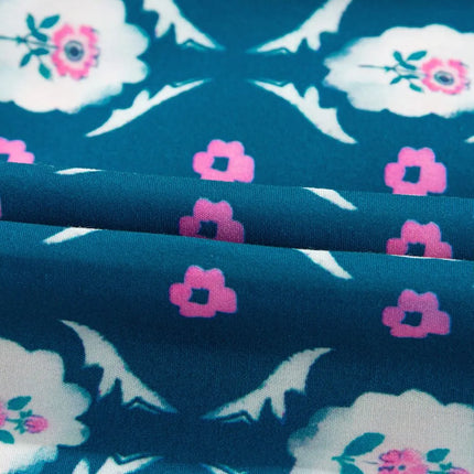 Printed Tie Neck Ruffled Cap Sleeve Dress - Image 15