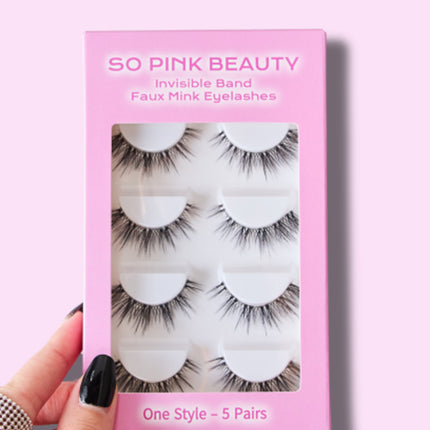 SO PINK BEAUTY Faux Mink Eyelashes 5 Pairs - Image 1