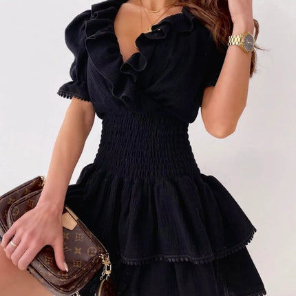 Ruffled Smocked Layered Mini Dress - Image 5