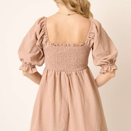 Mittoshop Smocked Ruffled Hem Half Sleeve Mini Dress - Image 2