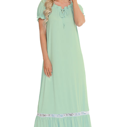 Lace Detail Short Sleeve Lounge Dress - Image 27