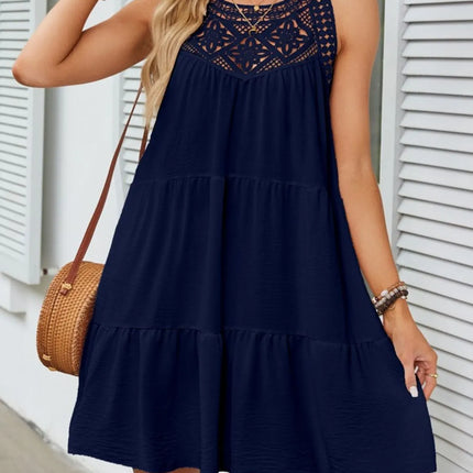 Ruffled Hem Lace Sleeveless Dress - Image 15