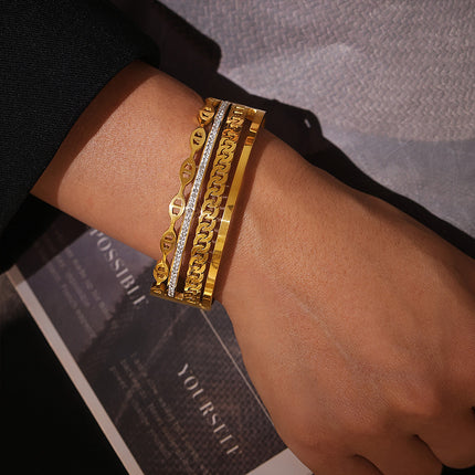 18K Gold-Plated Czech Diamond Bracelet - Image 1