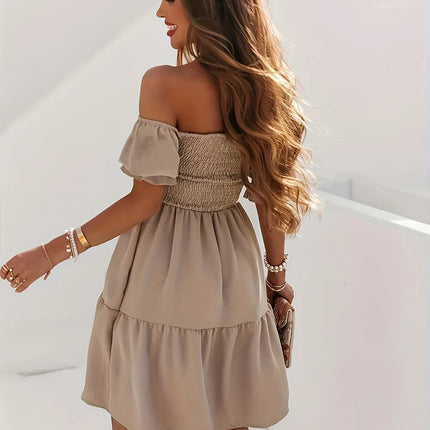 Full Size Ruffled Off-Shoulder Short Sleeve Dress - Image 2
