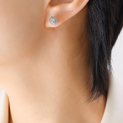 Titanium Steel Flower Stud Earrings - Image 4