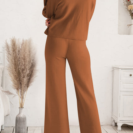 Long Sleeve Lounge Top and Drawstring Pants Set - Image 15
