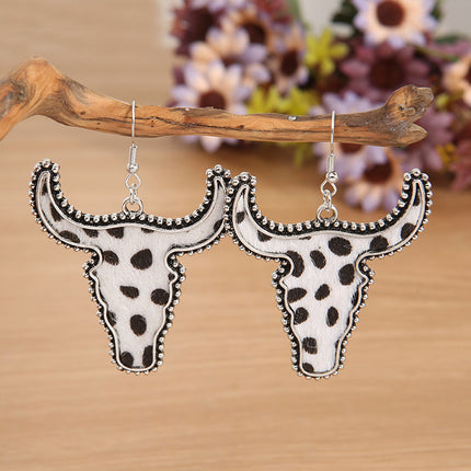 Alloy Animal Print Cow Head Earrings - Image 6