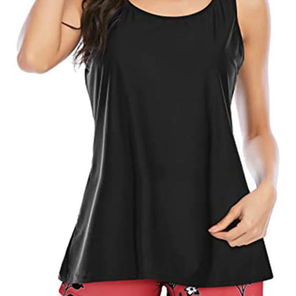 Cutout Printed Round Neck Three-Piece Swim Set - Image 15