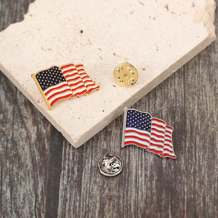 2 Piece Drip Oil US Flag Brooch - Image 1