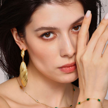 Stainless Steel Dangle Earrings - Image 1