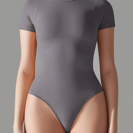 Round Neck Short Sleeve Active Bodysuit - Image 4