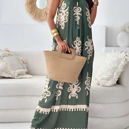 Printed Spaghetti Strap Sleeveless Maxi Dress - Image 10