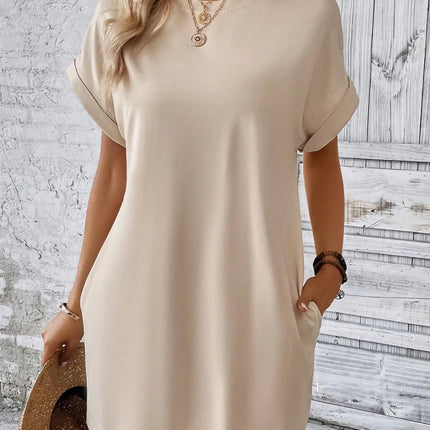 Round Neck Short Sleeve Mini Dress - Image 6
