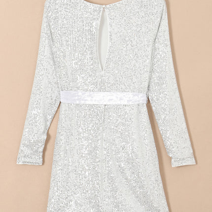 Sequin Tie Front T-Shirt Dress - Image 2