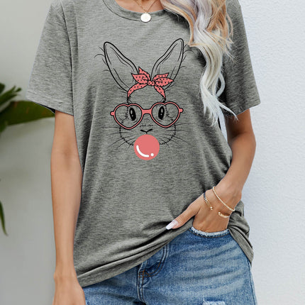Easter Bunny Graphic Round Neck T-Shirt - Image 7