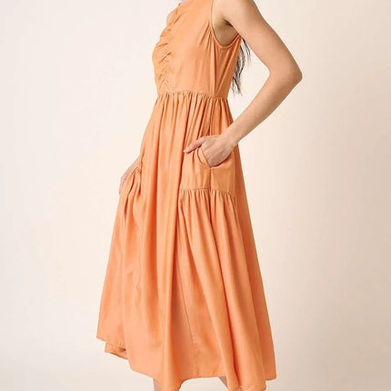 Mittoshop Ruched Detail Sleeveless Midi Dress - Image 1