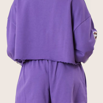 Double Take Sequin Bow Cropped Top and Shorts Set - Image 2