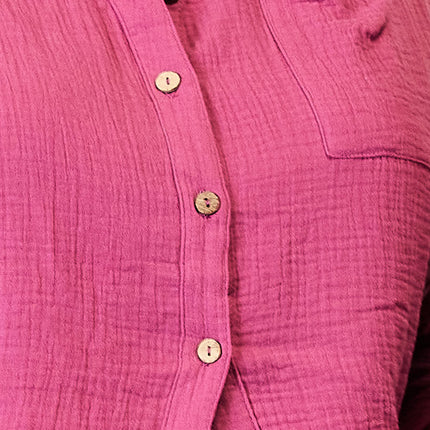 Basic Bae Buttoned Long Sleeve Top and Shorts Set - Image 9