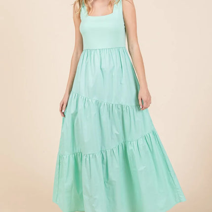 Mittoshop Mix Media Square Neck Maxi Dress - Image 4