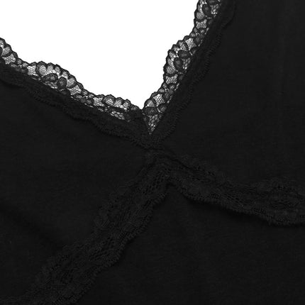 Lace Detail Slit V-Neck Lounge Dress - Image 7