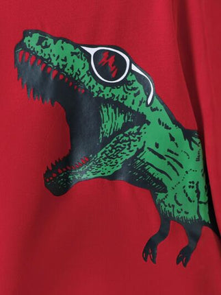 Dinosaur Round Neck Long Sleeve Top and Distressed Pants Set - Image 4