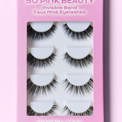 SO PINK BEAUTY Faux Mink Eyelashes Variety Pack 5 Pairs - Image 2