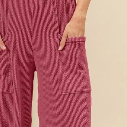 BiBi 2tone Cord Rib Waist Band Side Pocket Pants - Image 2