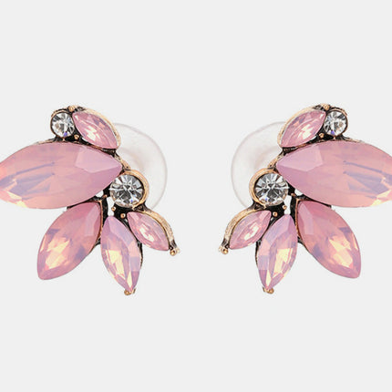 Alloy Rhinestone Flower Stud Earrings - Image 3