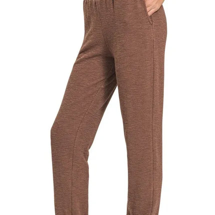 Zenana Cotton Slub Jogger Pants - Image 1