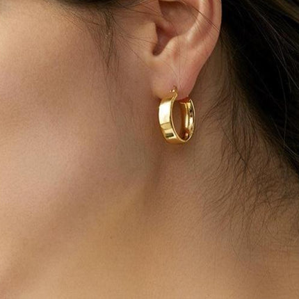 Gold-Plated Brass Huggie Earrings - Image 2