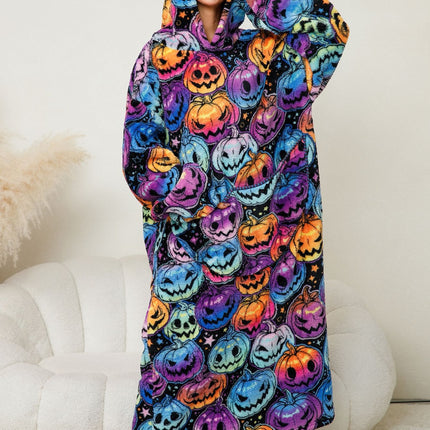 Fuzzy Pocketed Long Sleeve Hooded Lounge Dress - Image 2