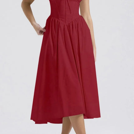 Ruched V-Neck Sleeveless Dress with Pockets - Image 6