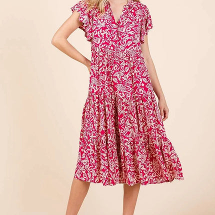 Mittoshop Abstract Print Ruffle Tier Midi Dress - Image 2