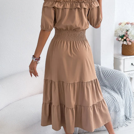 Smocked Off-Shoulder Tiered Dress - Image 15