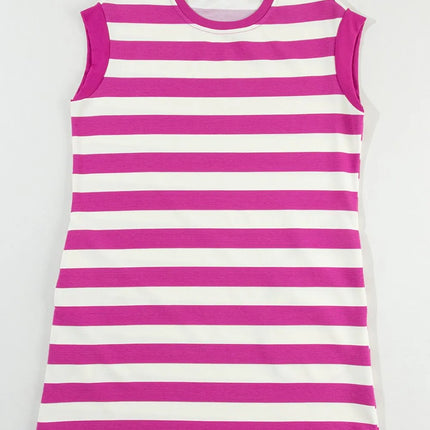 Stripe Cap Sleeve Pocketed Shift Tee Dress - Image 10