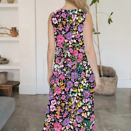 FAM-FAM Tiered Printed V-Neck Sleeveless Dress - Image 8