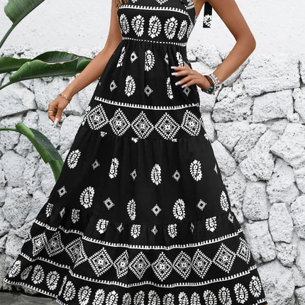 Printed Square Neck Maxi Cami Dress - Image 3