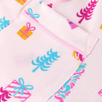 Printed Collared Neck Long Sleeve Lounge Dress - Image 6