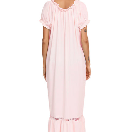 Lace Detail Short Sleeve Lounge Dress - Image 9