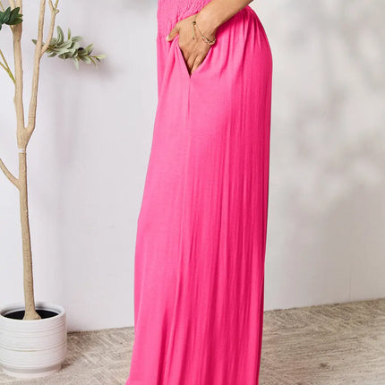 Basic Bae Full Size Smocked Wide Waistband Wide Leg Pants - Image 17