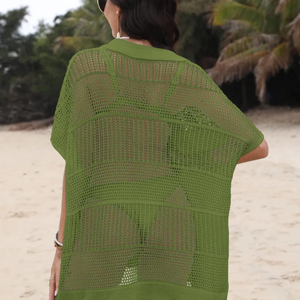 Hollow Out Collared Neck Cover-Up - Image 21