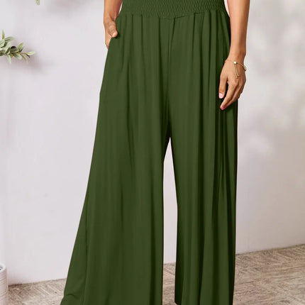 Basic Bae Full Size Smocked Wide Waistband Wide Leg Pants - Image 24