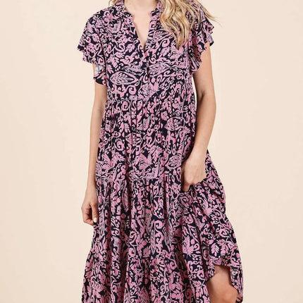 Mittoshop Abstract Print Ruffle Tier Midi Dress - Image 3